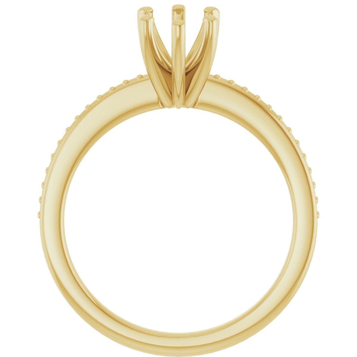 14K Yellow Gold 8x6 mm Pear Engagement Ring Mounting