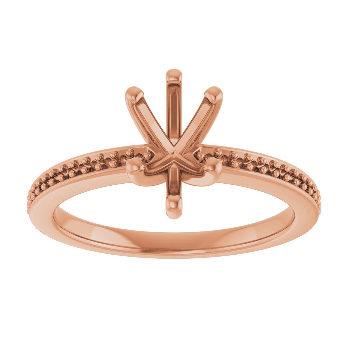 14K Rose Gold 8x6 mm Pear Engagement Ring Mounting