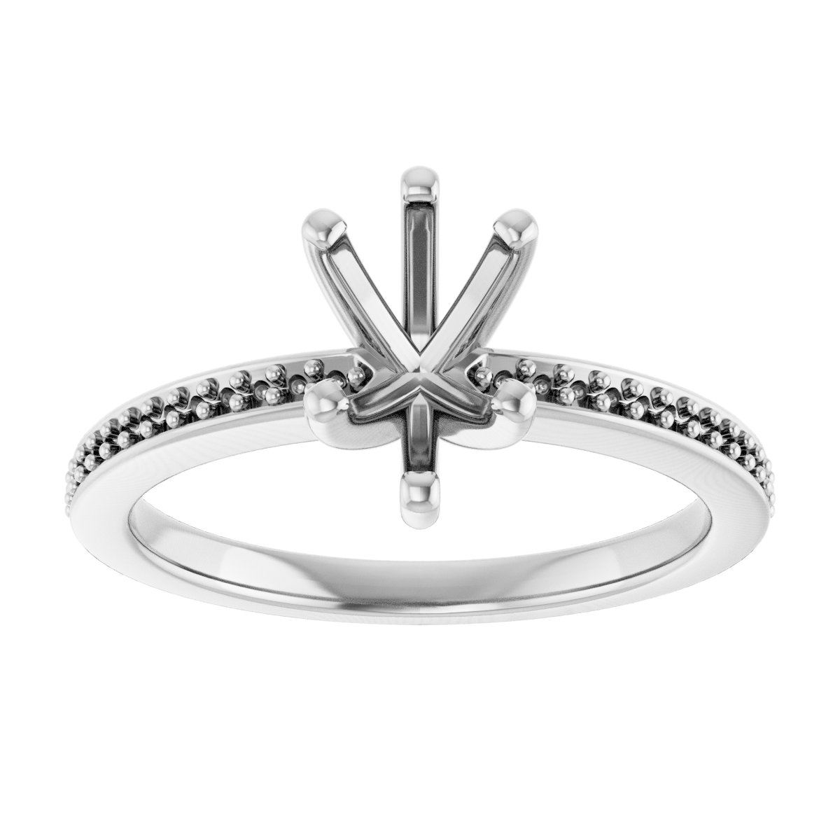 14K White Gold 8x6 mm Pear Engagement Ring Mounting