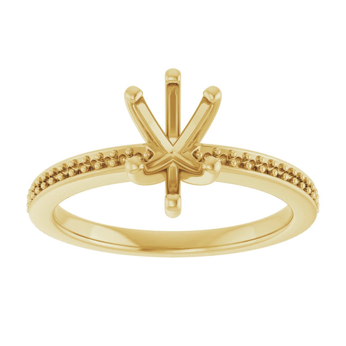 14K Yellow Gold 8x6 mm Pear Engagement Ring Mounting