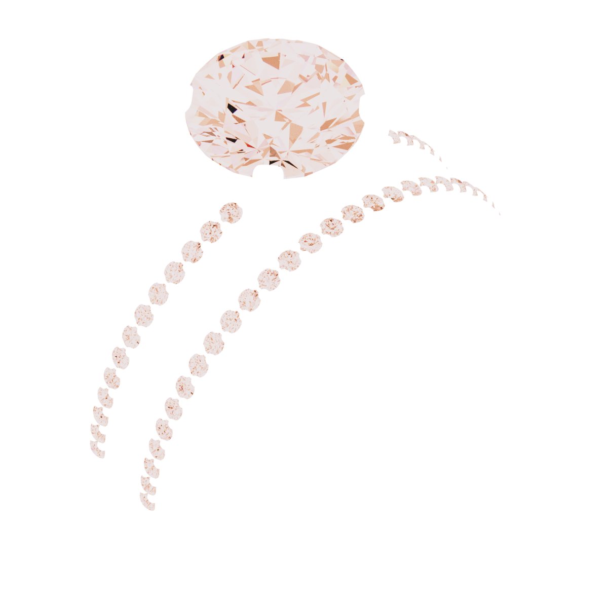 14K Rose Gold 7.4 mm Round Engagement Ring Mounting fully set