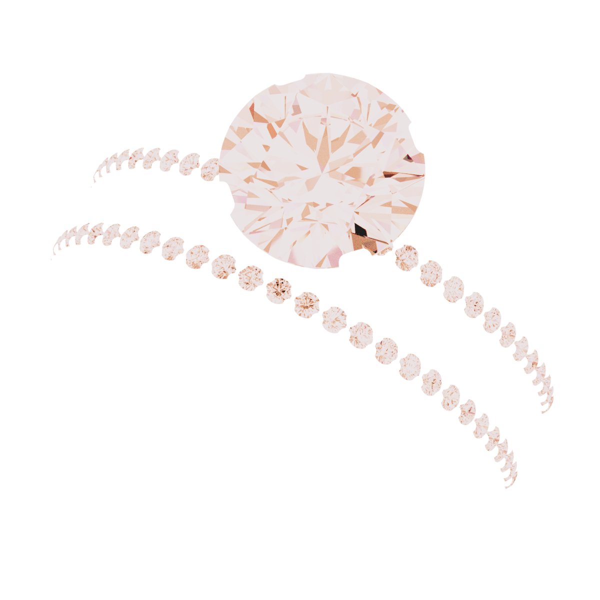 14K Rose Gold 7.4 mm Round Engagement Ring Mounting fully set