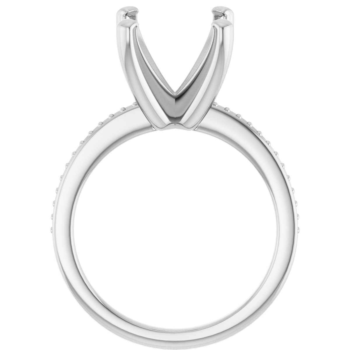 14K White Gold 10 mm Cushion Engagement Ring Mounting