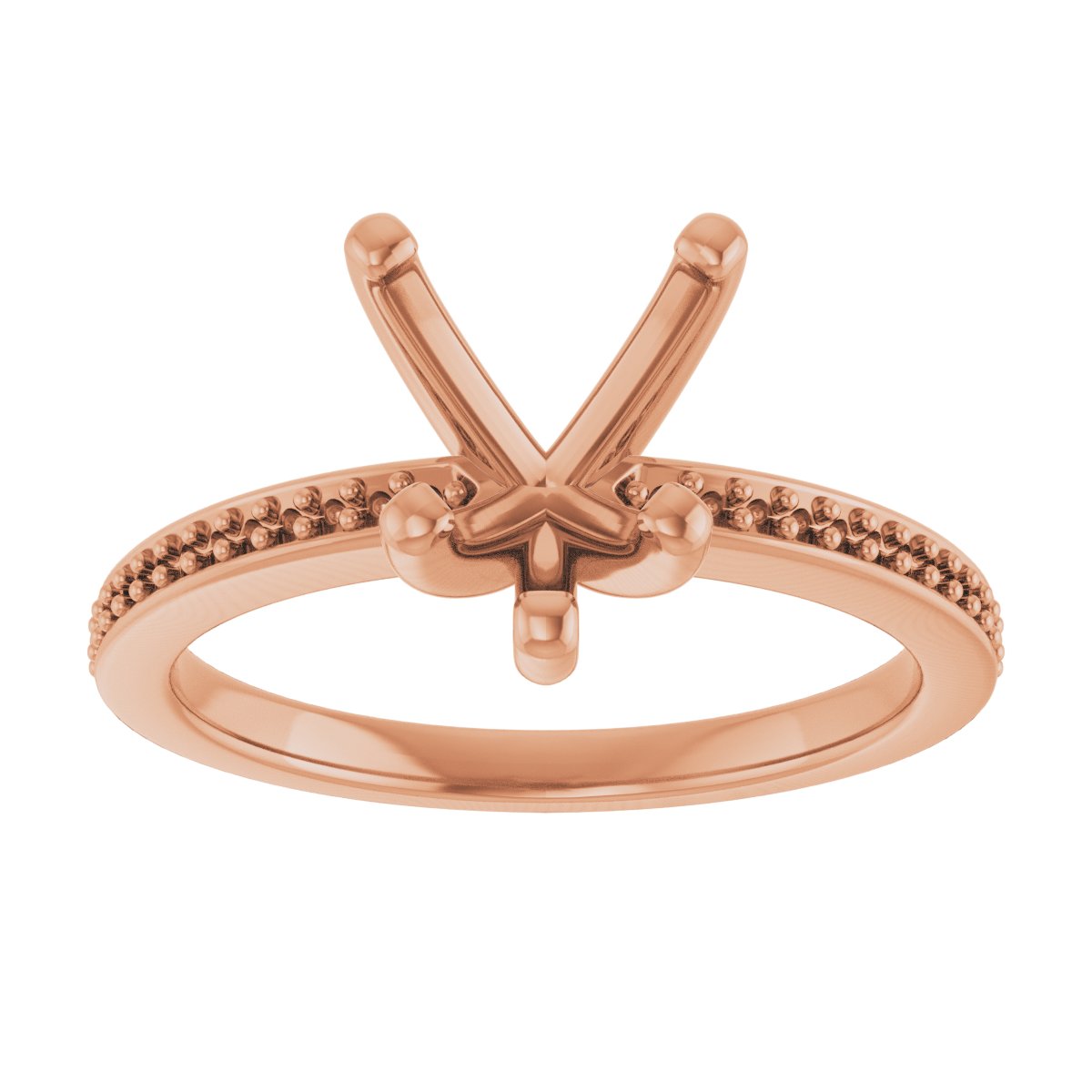 14K Rose Gold 8x8 mm Heart Engagement Ring Mounting