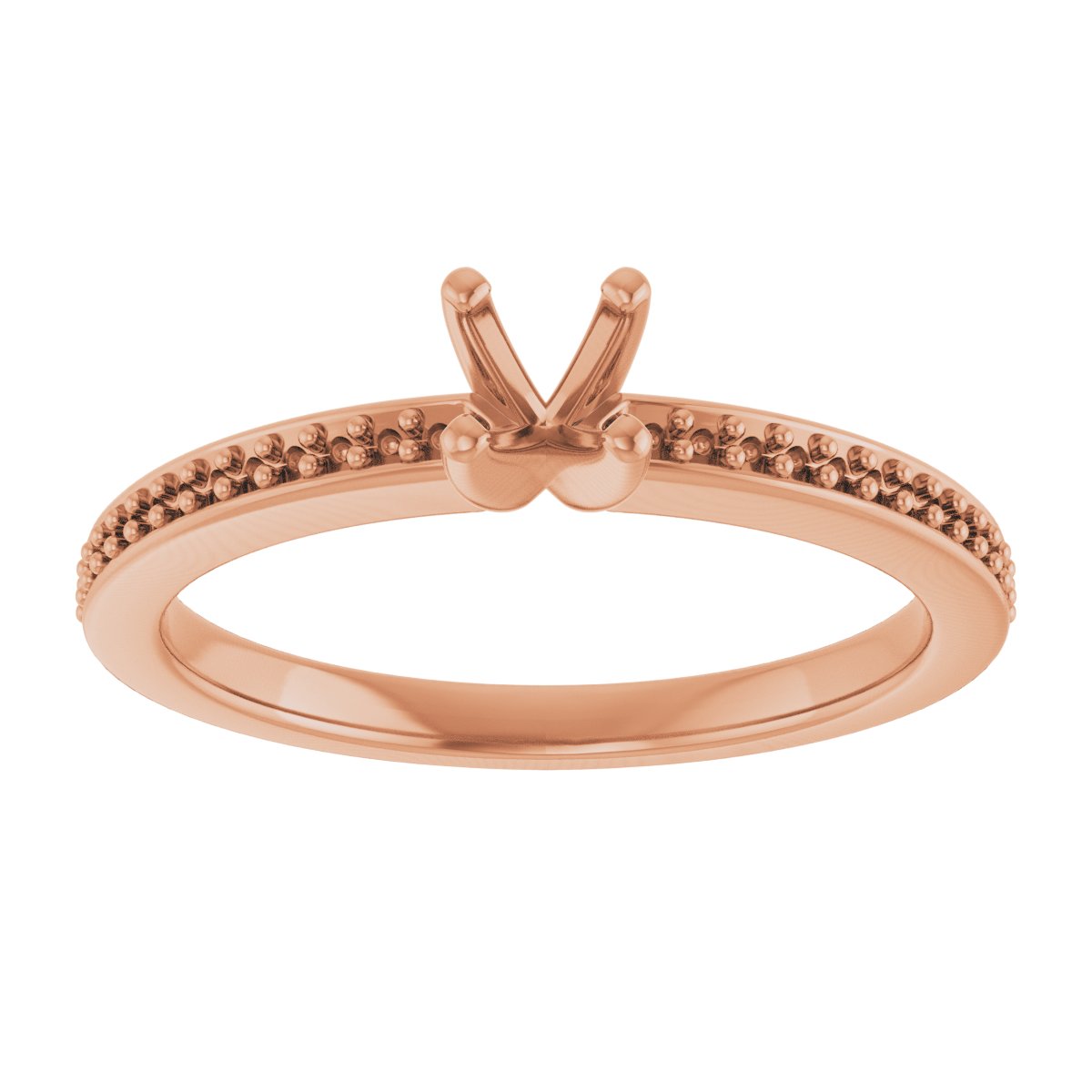 18K Rose Gold 4.1 mm Round Engagement Ring Mounting