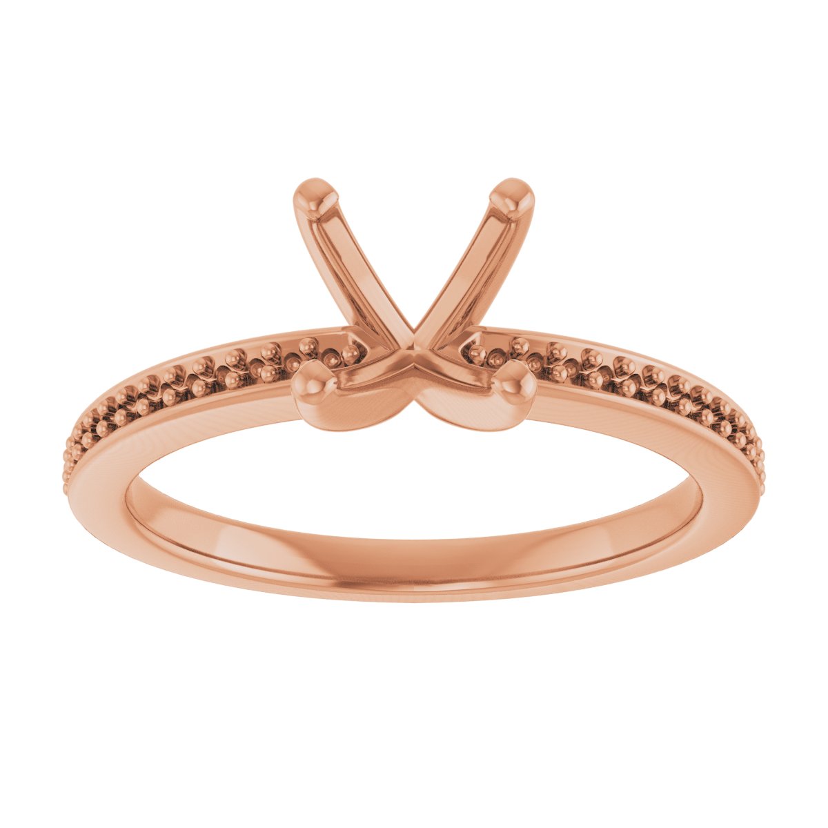 18K Rose Gold 5 mm Square Engagement Ring Mounting