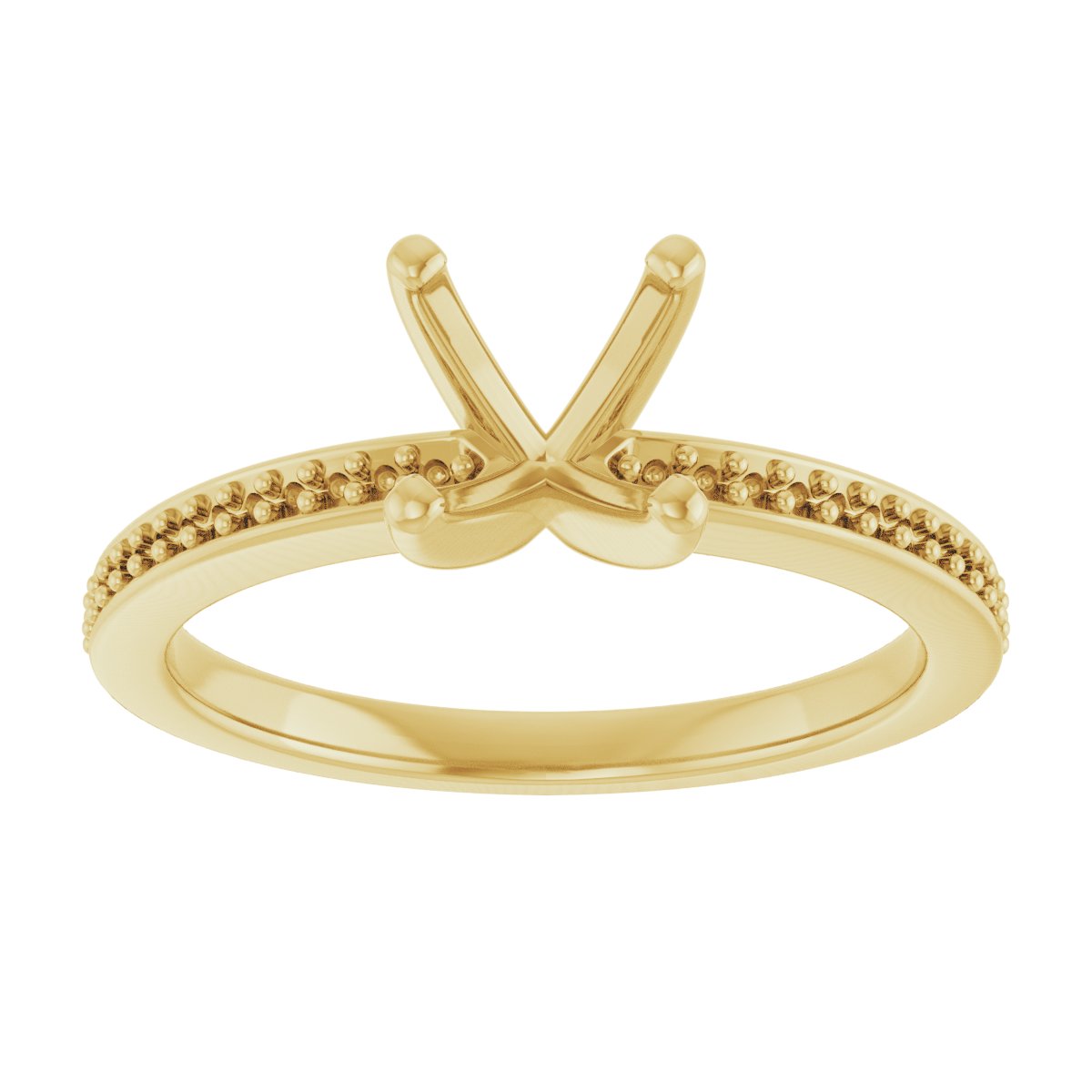 14K Yellow Gold 5 mm Square Engagement Ring Mounting