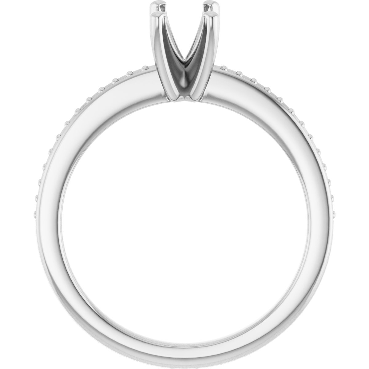 14K White Gold 6x4 mm Emerald Engagement Ring Mounting