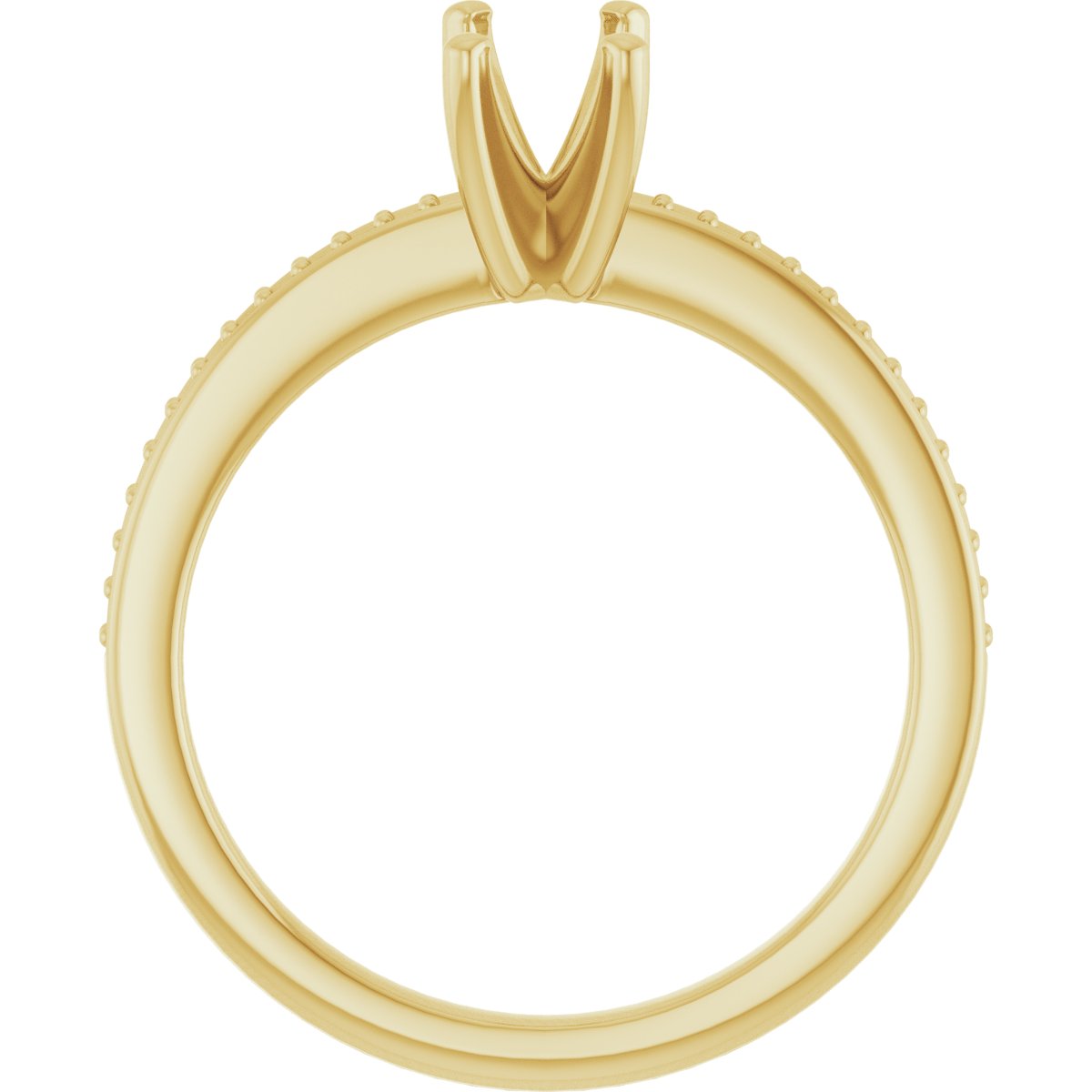 18K Yellow Gold 6x4 mm Emerald Engagement Ring Mounting