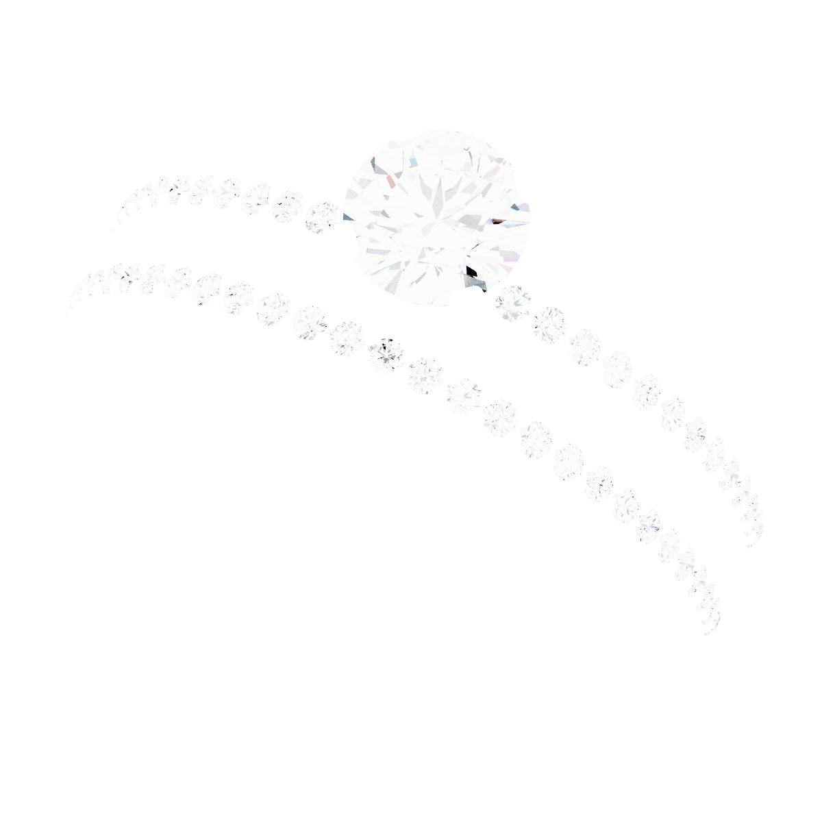 18K White Gold 4.8 mm Round Engagement Ring Mounting fully set
