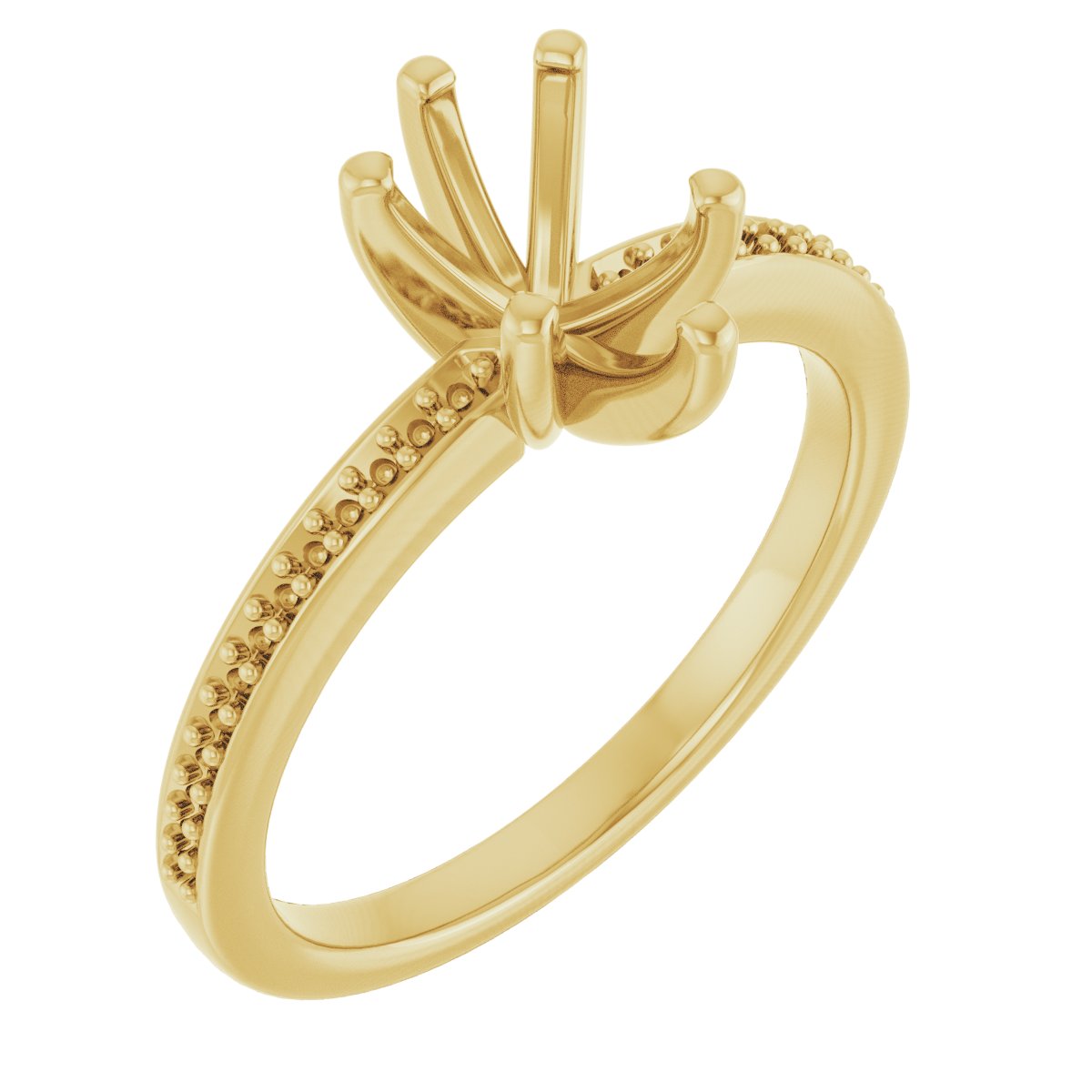 14K Yellow Gold 8x6 mm Pear Engagement Ring Mounting