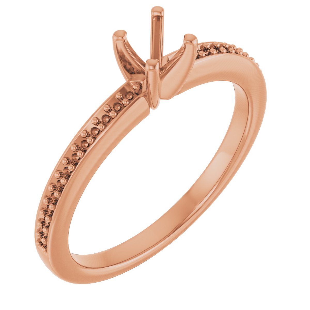 18K Rose Gold 4.1 mm Round Engagement Ring Mounting