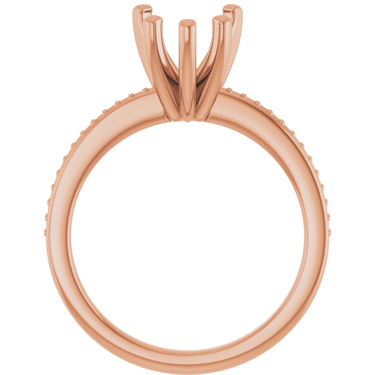14K Rose Gold 8x8 mm Heart Engagement Ring Mounting