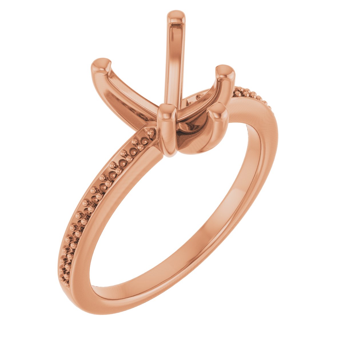 14K Rose Gold 8x8 mm Heart Engagement Ring Mounting