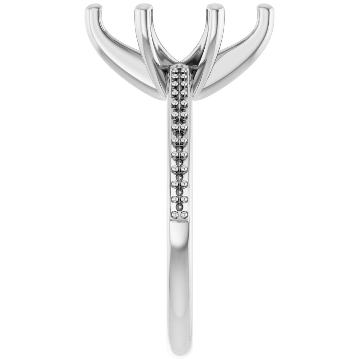 Platinum 12x6 mm Marquise Engagement Ring Mounting fully set