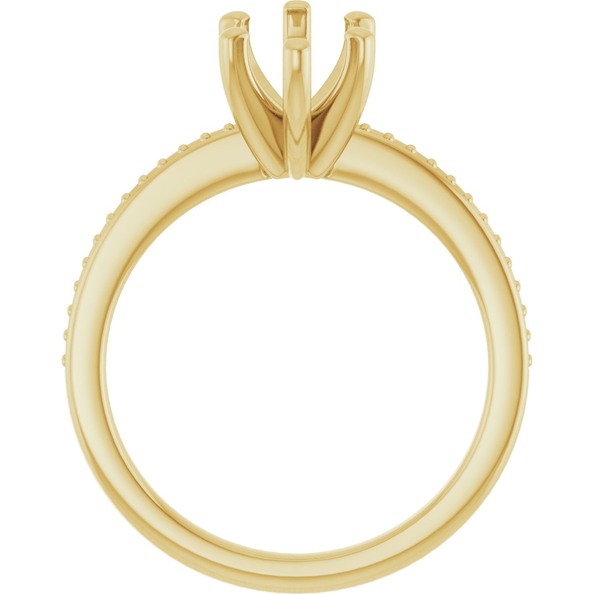 18K Yellow Gold 12x6 mm Marquise Engagement Ring Mounting