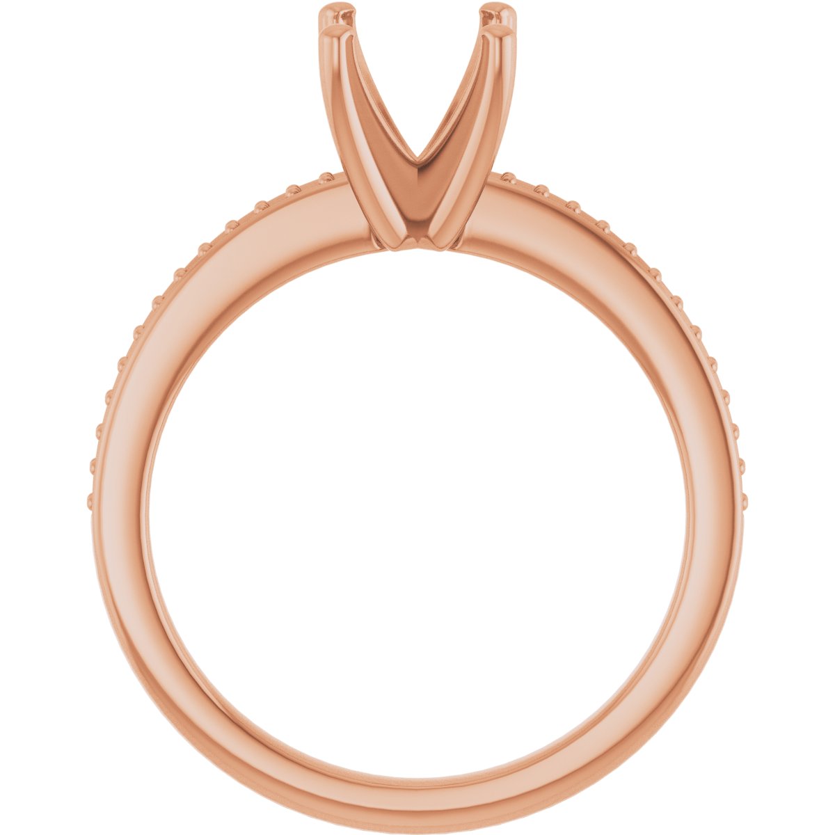 18K Rose Gold 5 mm Square Engagement Ring Mounting