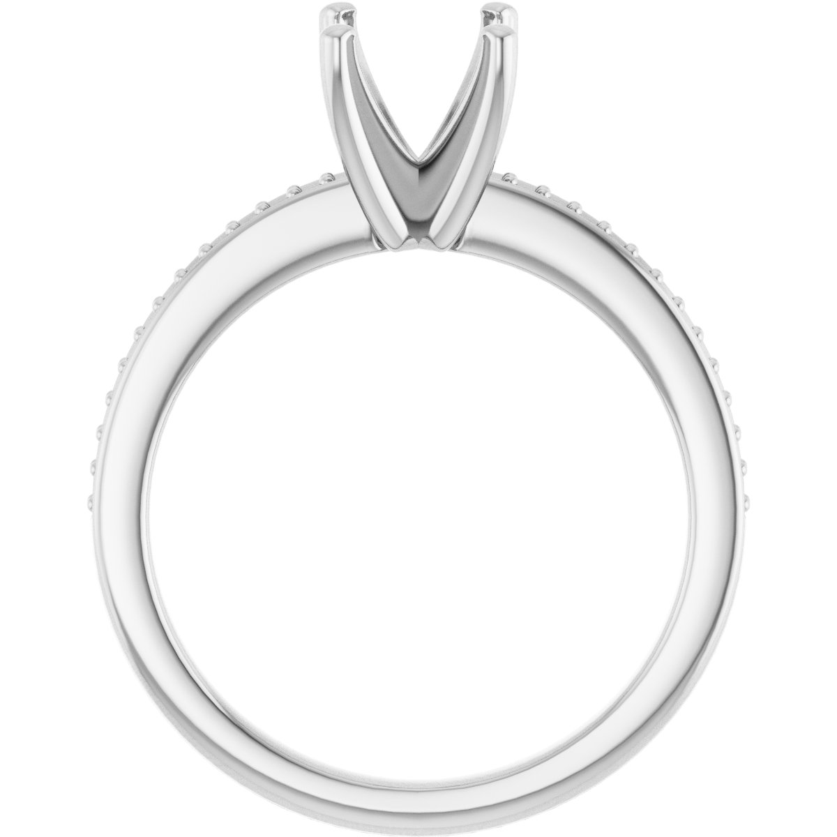 18K White Gold 5 mm Square Engagement Ring Mounting