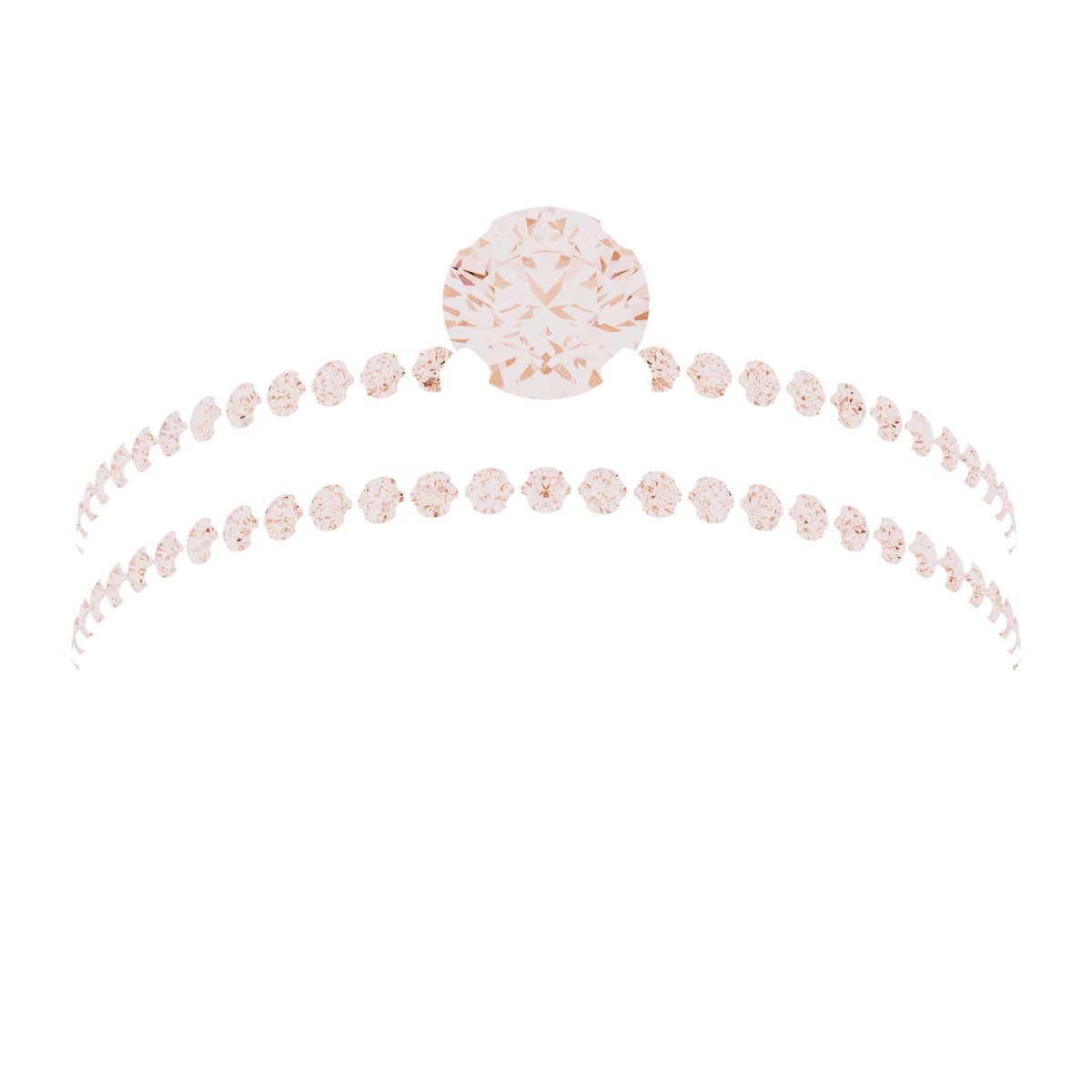18K Rose Gold 4.1 mm Round Engagement Ring Mounting fully set