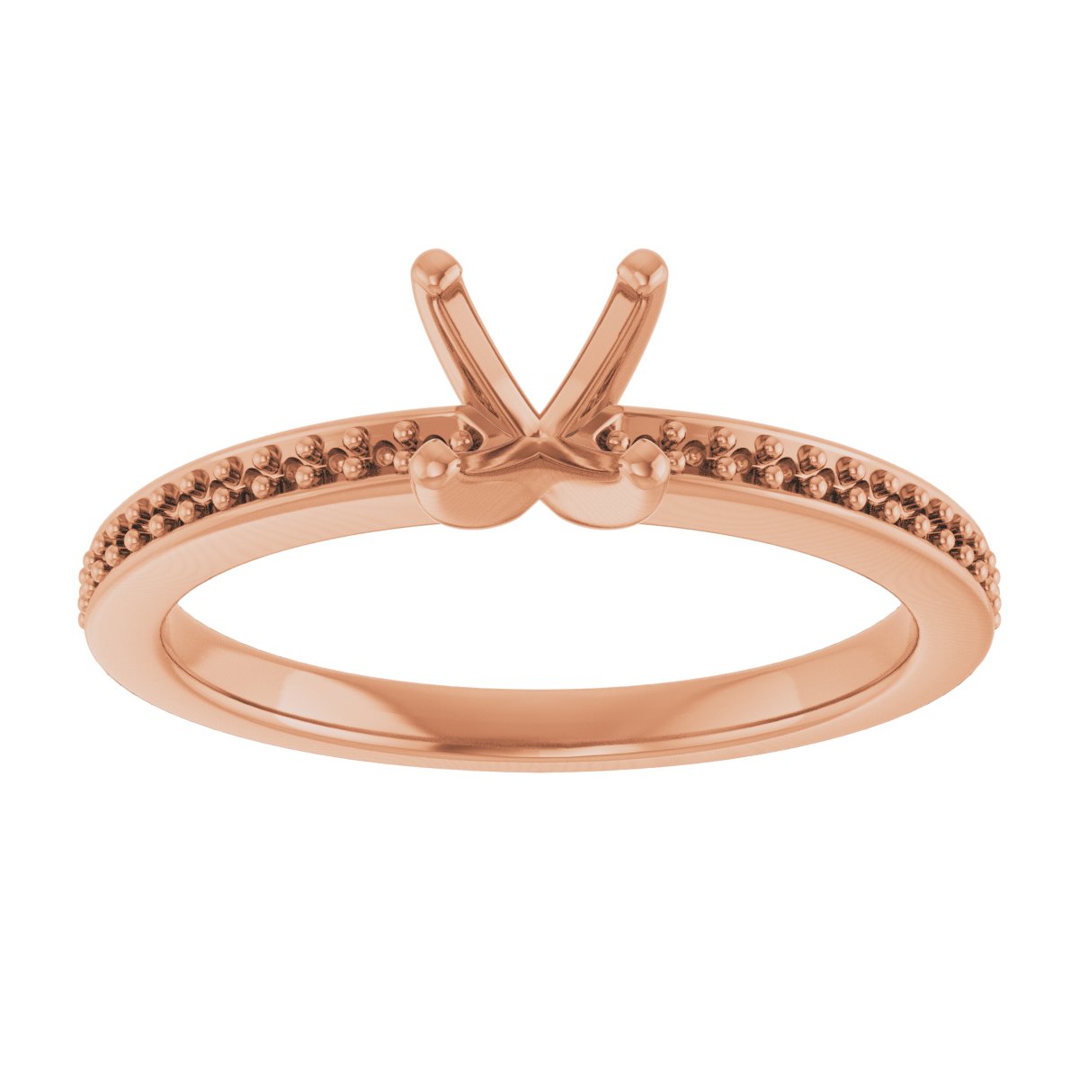 14K Rose Gold 4 mm Square Engagement Ring Mounting