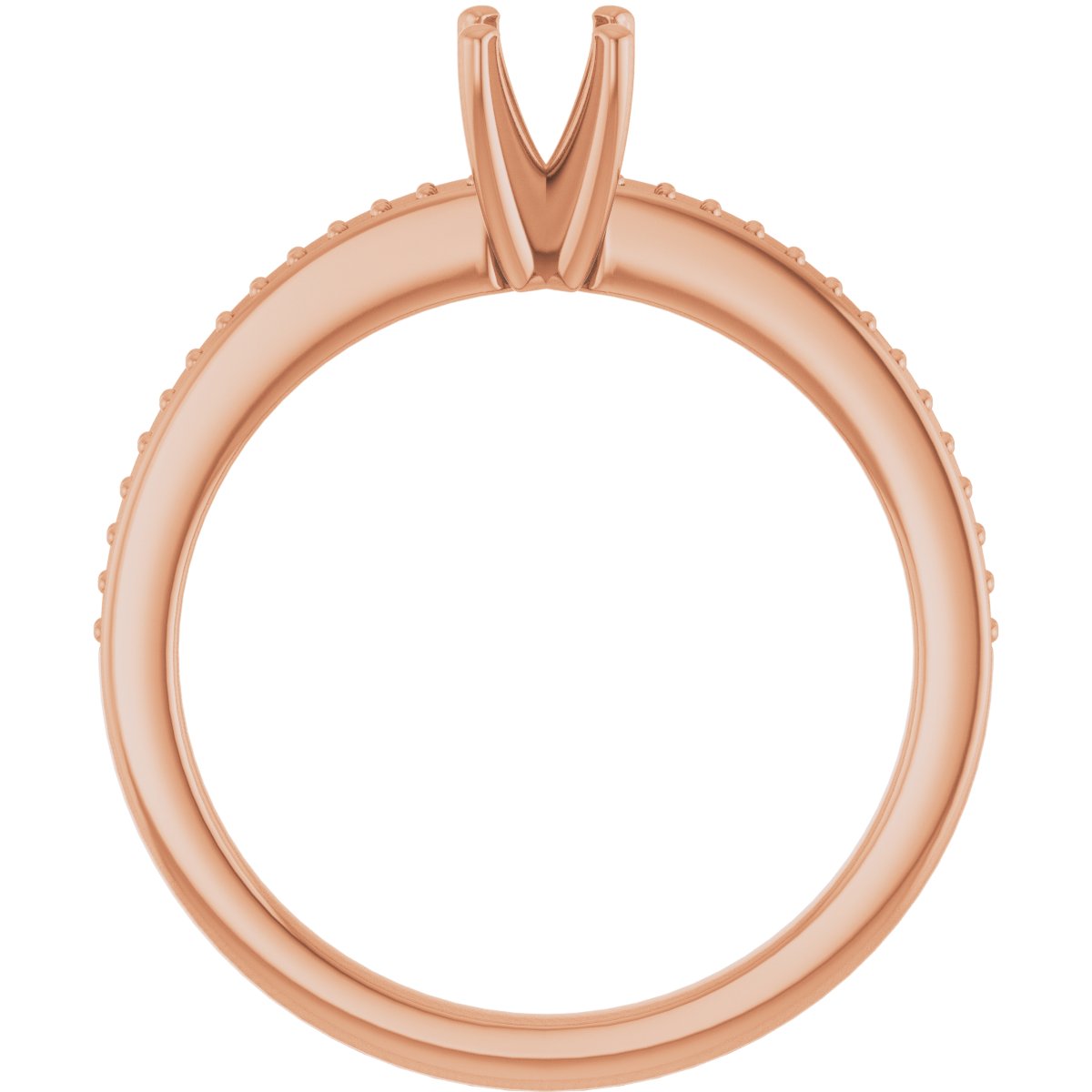 18K Rose Gold 4.1 mm Round Engagement Ring Mounting