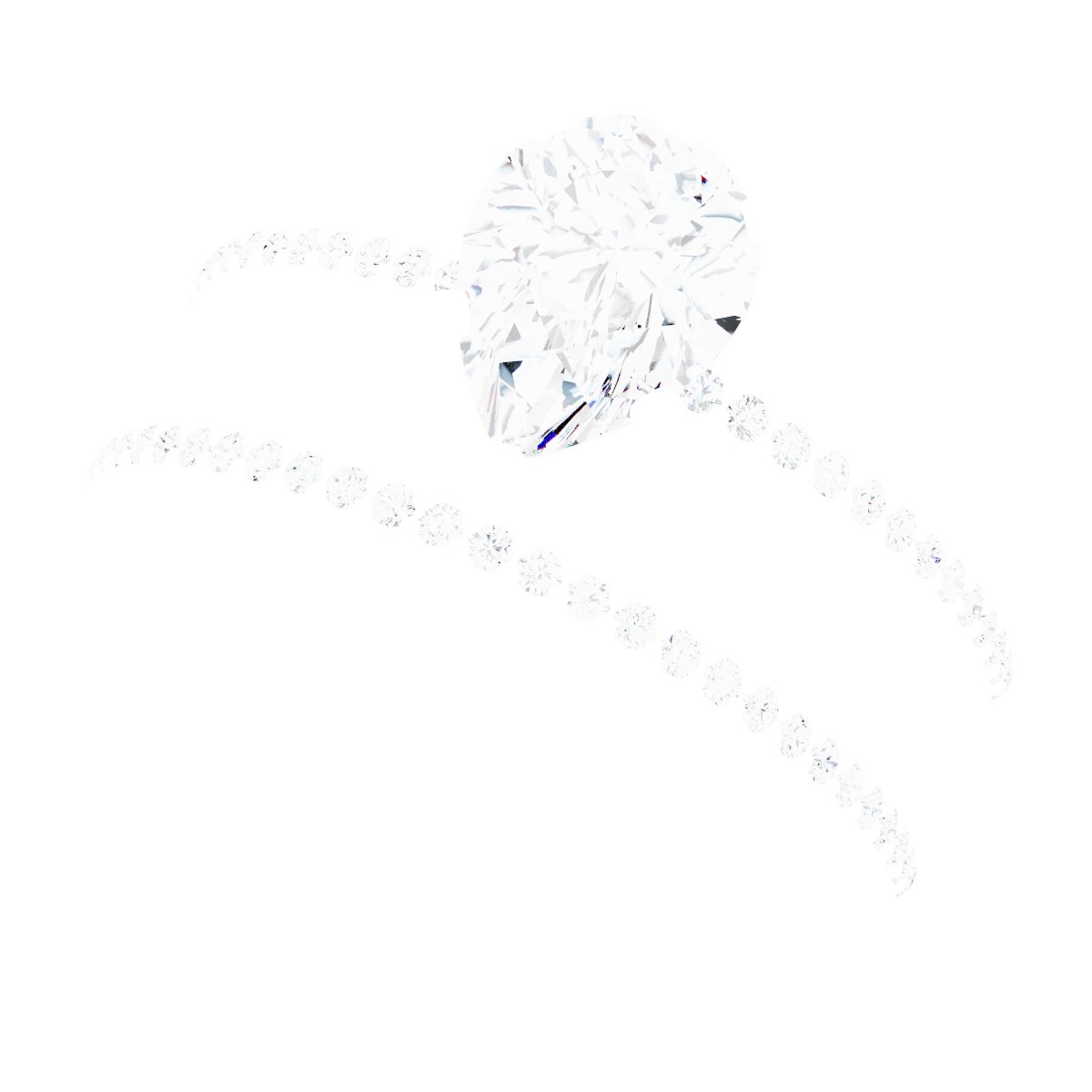 14K White Gold 8x6 mm Pear Engagement Ring Mounting fully set