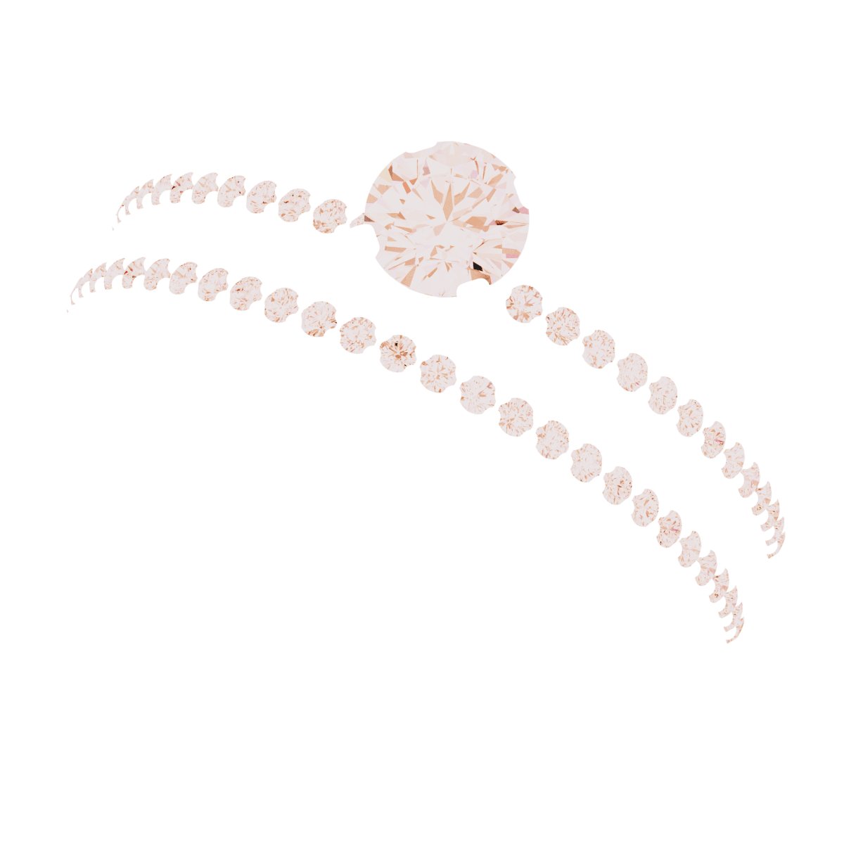 18K Rose Gold 4.1 mm Round Engagement Ring Mounting fully set