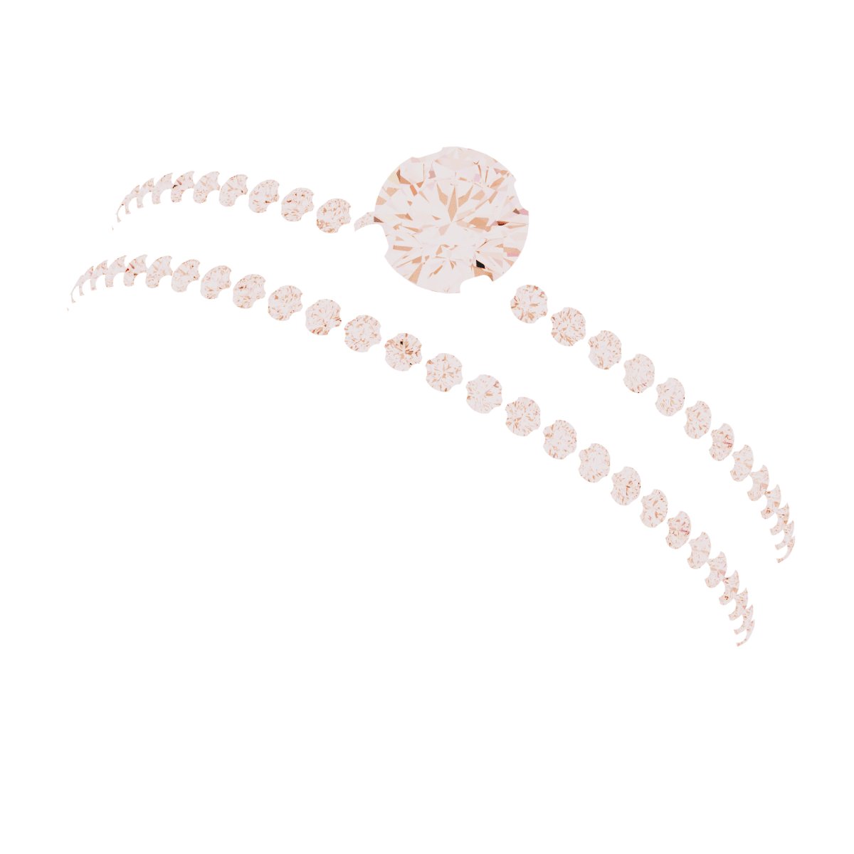 14K Rose Gold 3.8 mm Round Engagement Ring Mounting fully set
