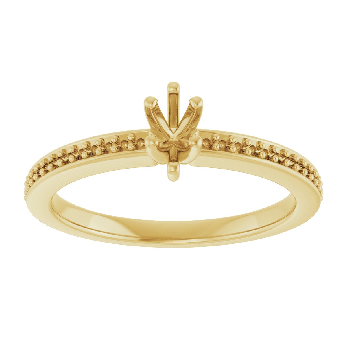 18K Yellow Gold 5x3 mm Pear Engagement Ring Mounting