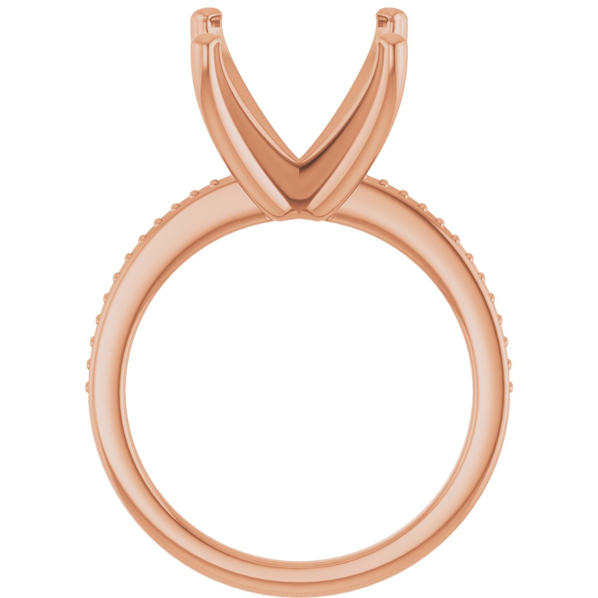 14K Rose Gold 9 mm Square Engagement Ring Mounting