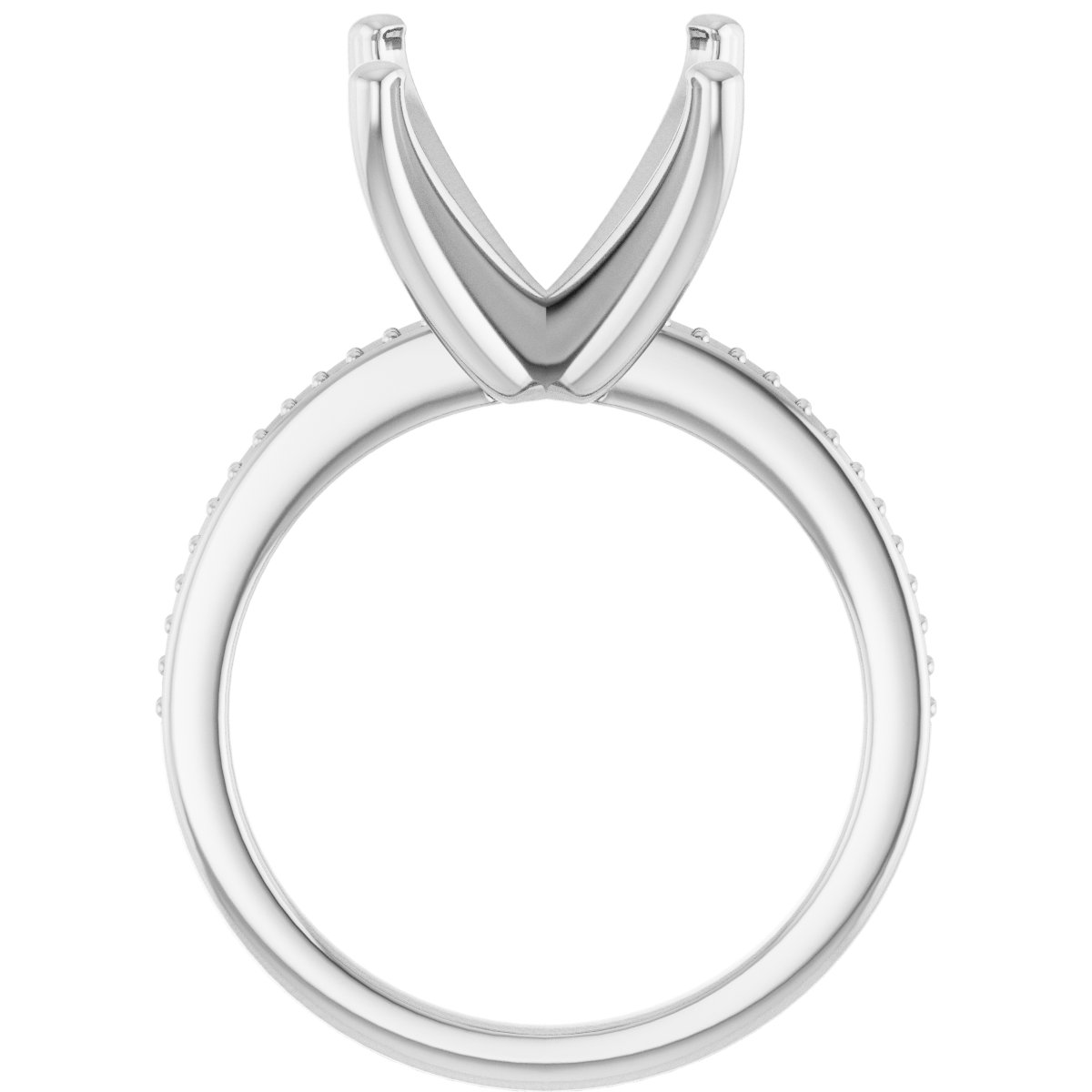 14K White Gold 9 mm Square Engagement Ring Mounting