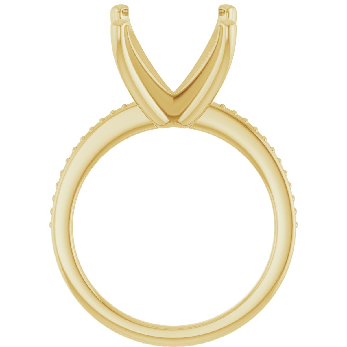 18K Yellow Gold 9 mm Square Engagement Ring Mounting