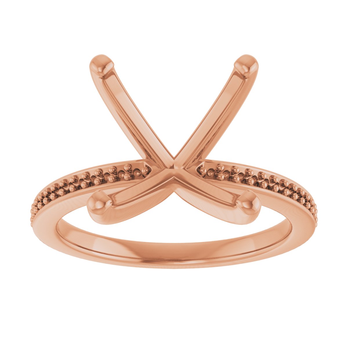 14K Rose Gold 9 mm Square Engagement Ring Mounting