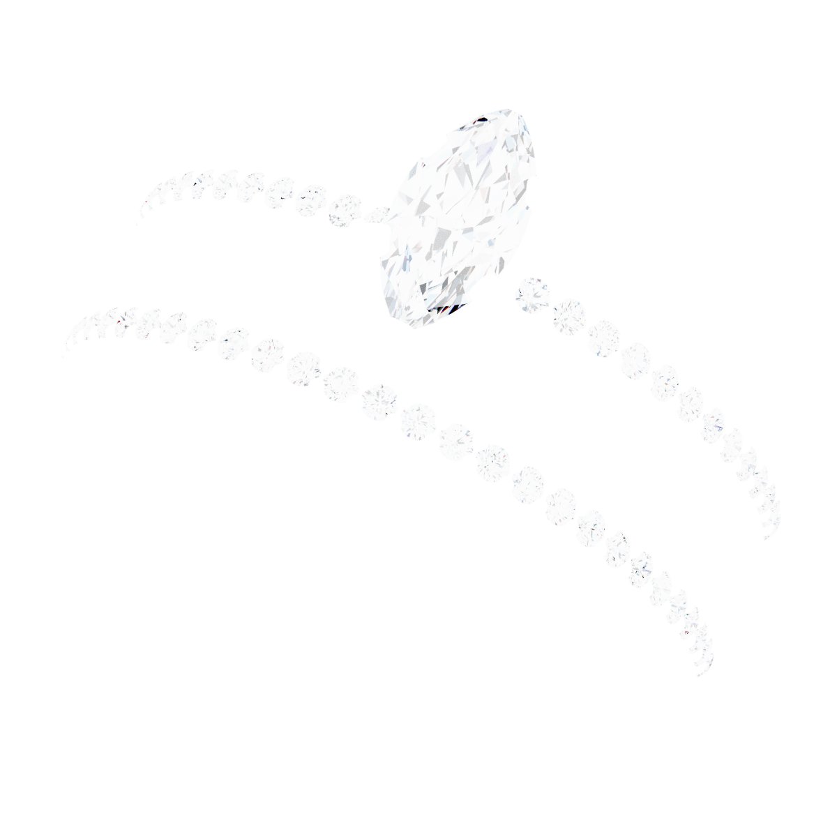 18K White/Rose Gold 7x3.5 mm Marquise Engagement Ring Mounting fully set