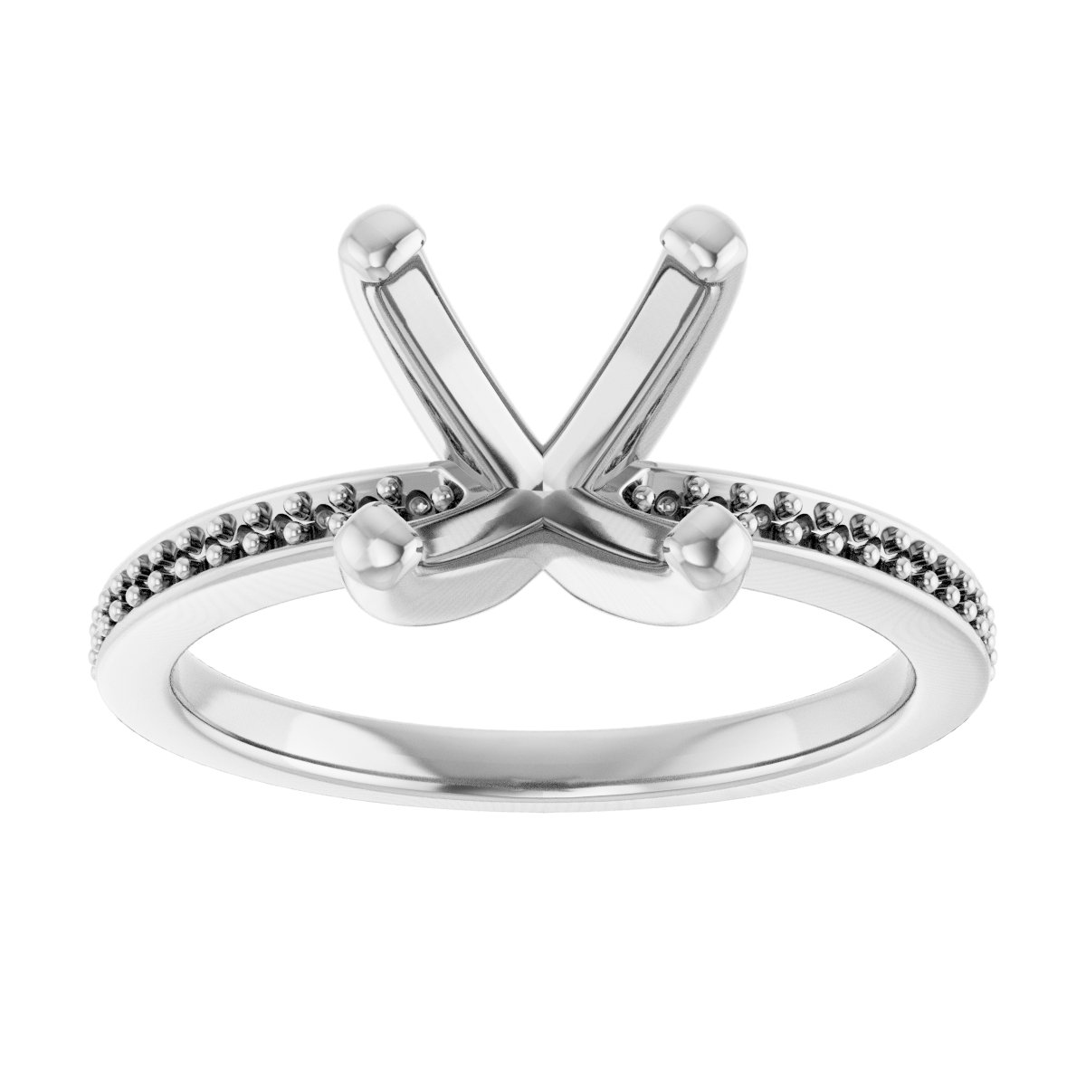 Platinum 8 mm Cushion Engagement Ring Mounting