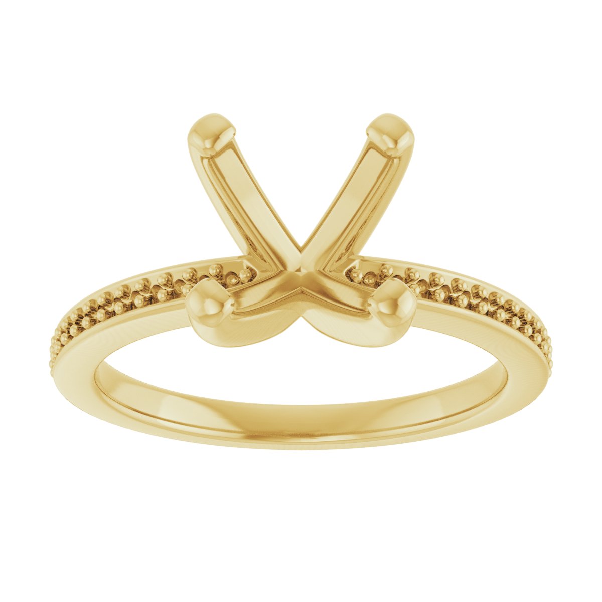 14K Yellow Gold 8 mm Cushion Engagement Ring Mounting