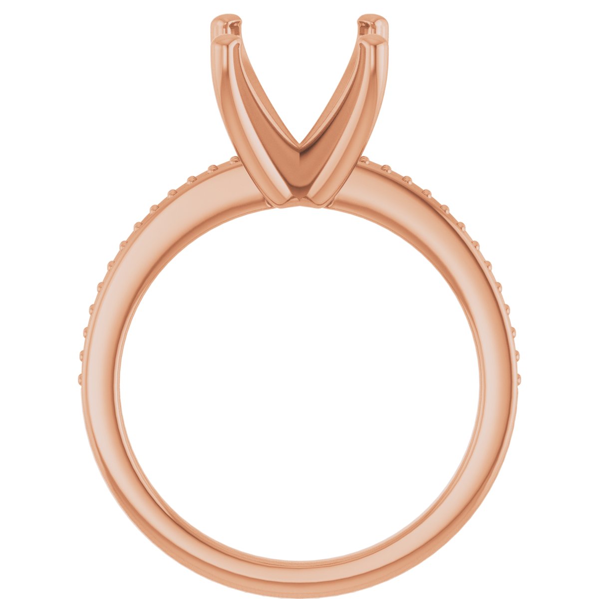 18K Rose Gold 9.4 mm Round Engagement Ring Mounting