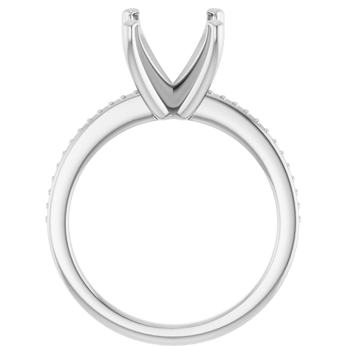 Platinum 9.4 mm Round Engagement Ring Mounting