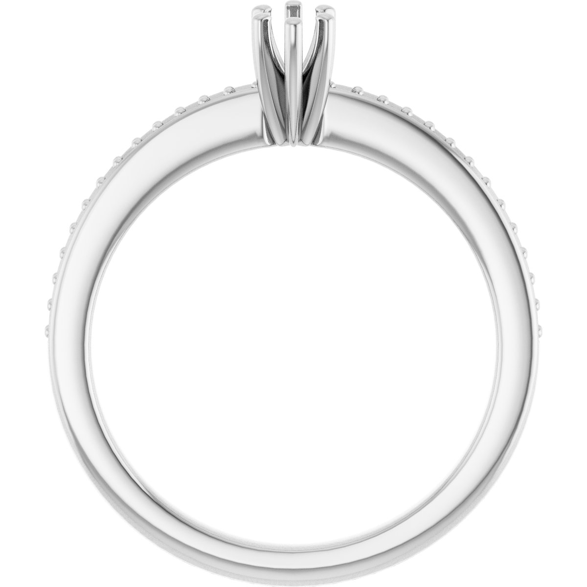 14K White Gold 5x3 mm Marquise Engagement Ring Mounting