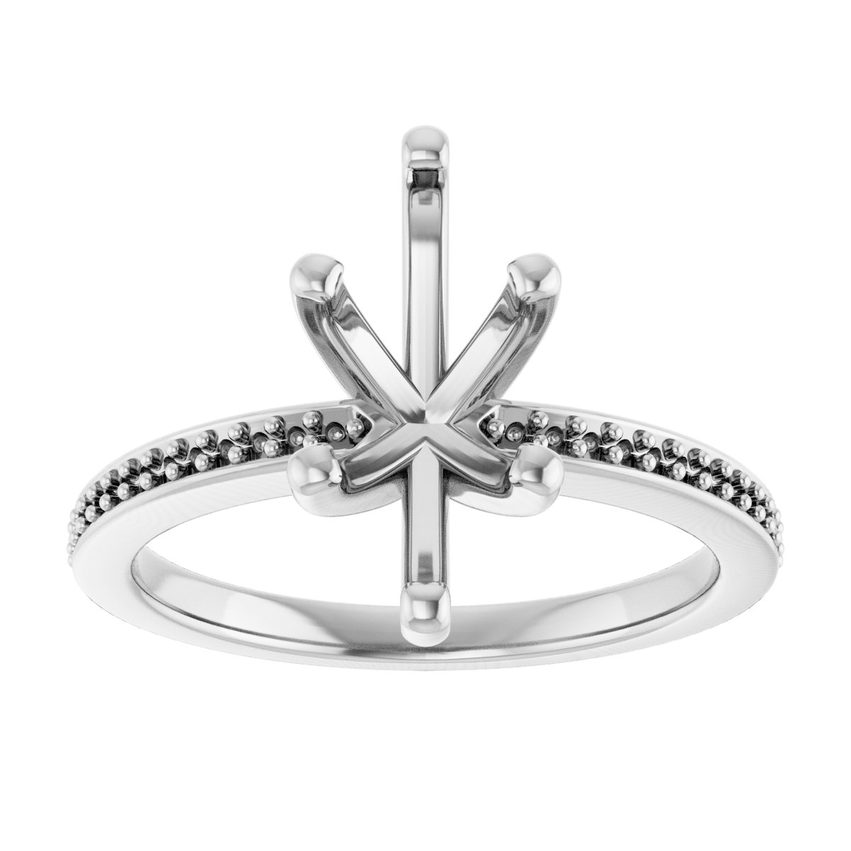 Platinum 12x6 mm Marquise Engagement Ring Mounting