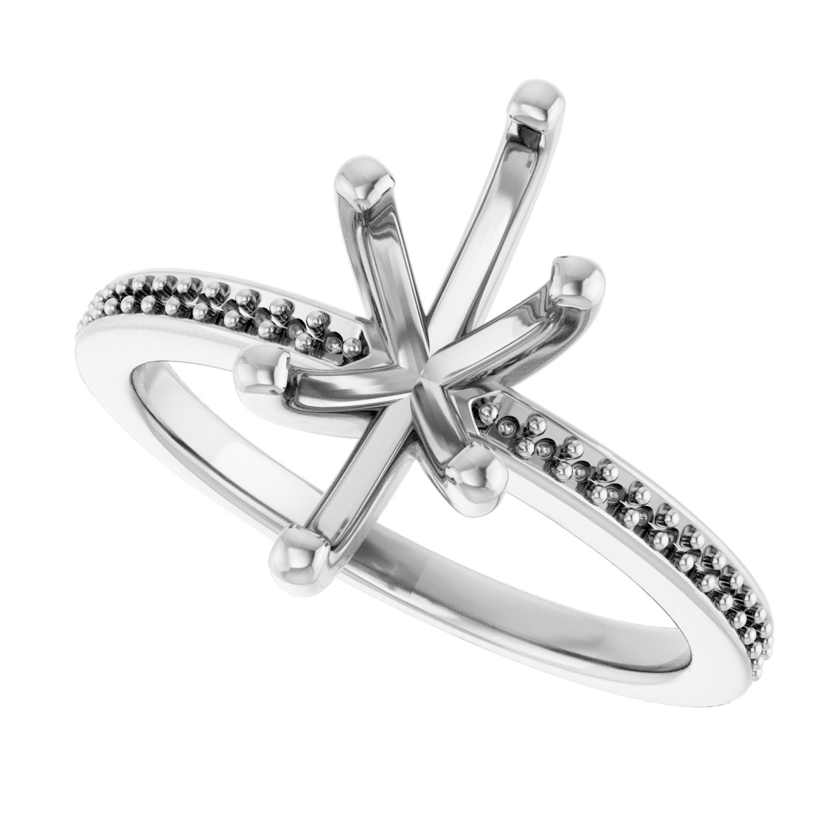 Platinum 12x6 mm Marquise Engagement Ring Mounting fully set