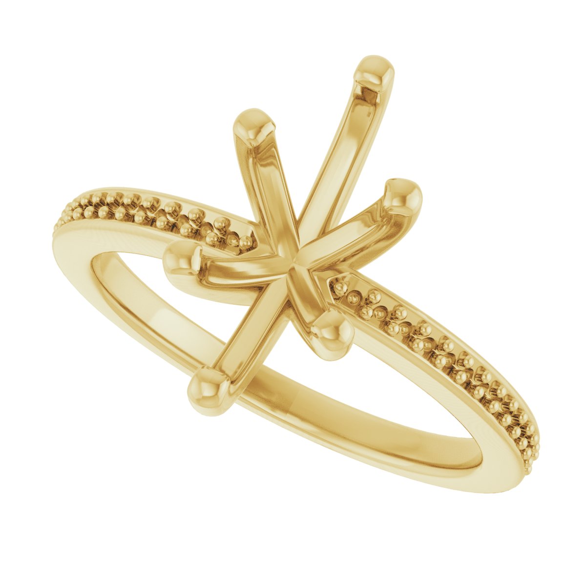 18K Yellow Gold 12x6 mm Marquise Engagement Ring Mounting fully set