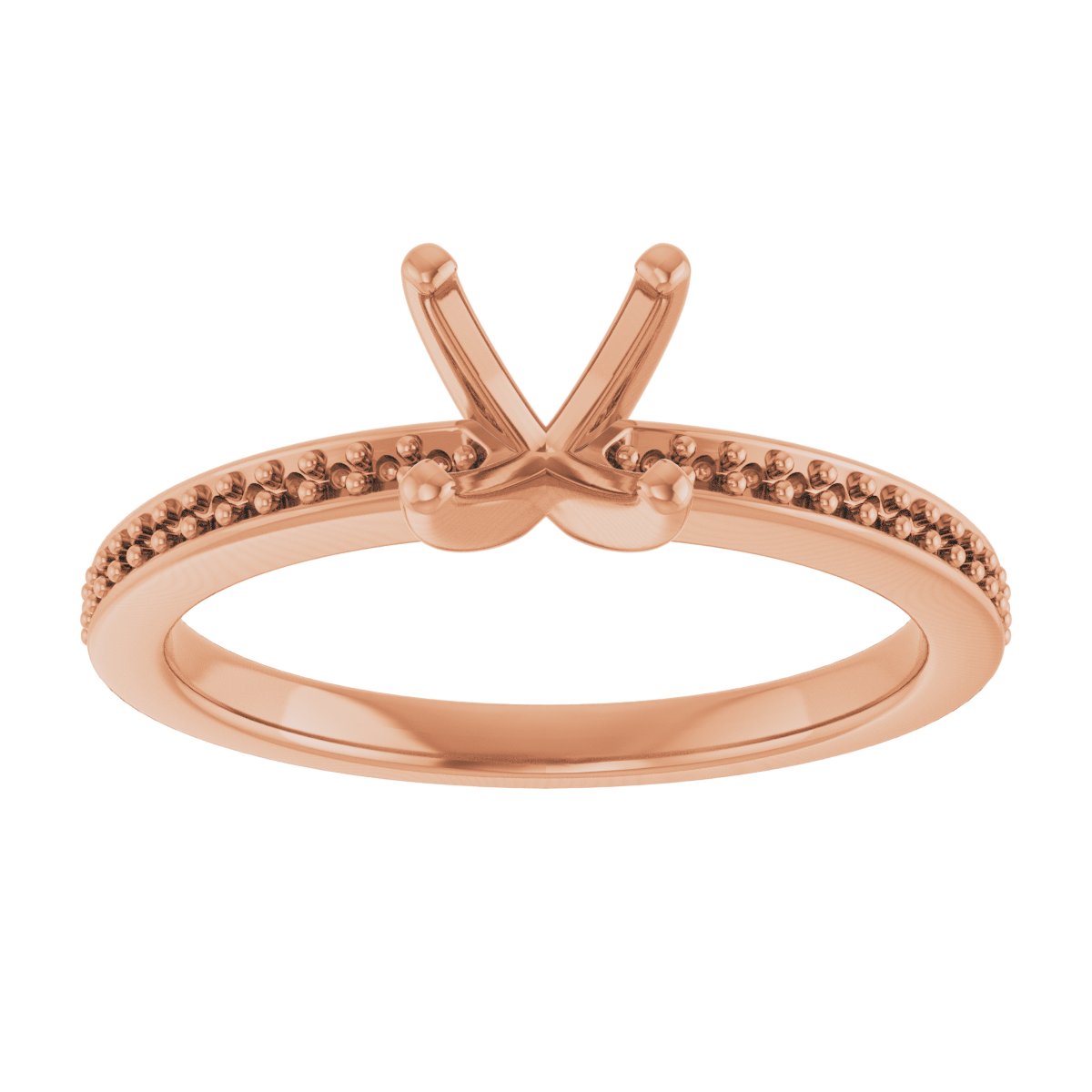 14K Rose Gold 4.5 mm Square Engagement Ring Mounting