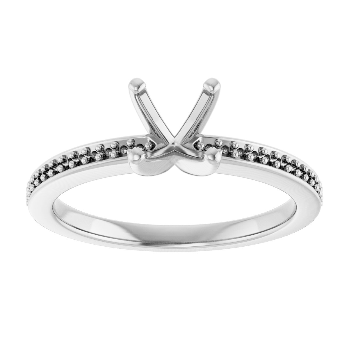 Platinum 4.5 mm Square Engagement Ring Mounting