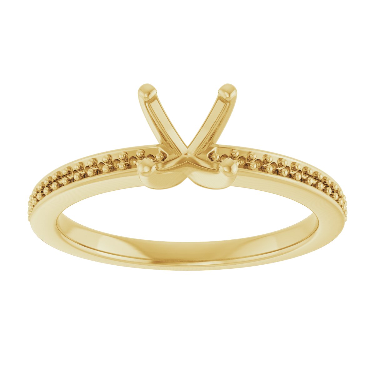 14K Yellow Gold 4.5 mm Square Engagement Ring Mounting