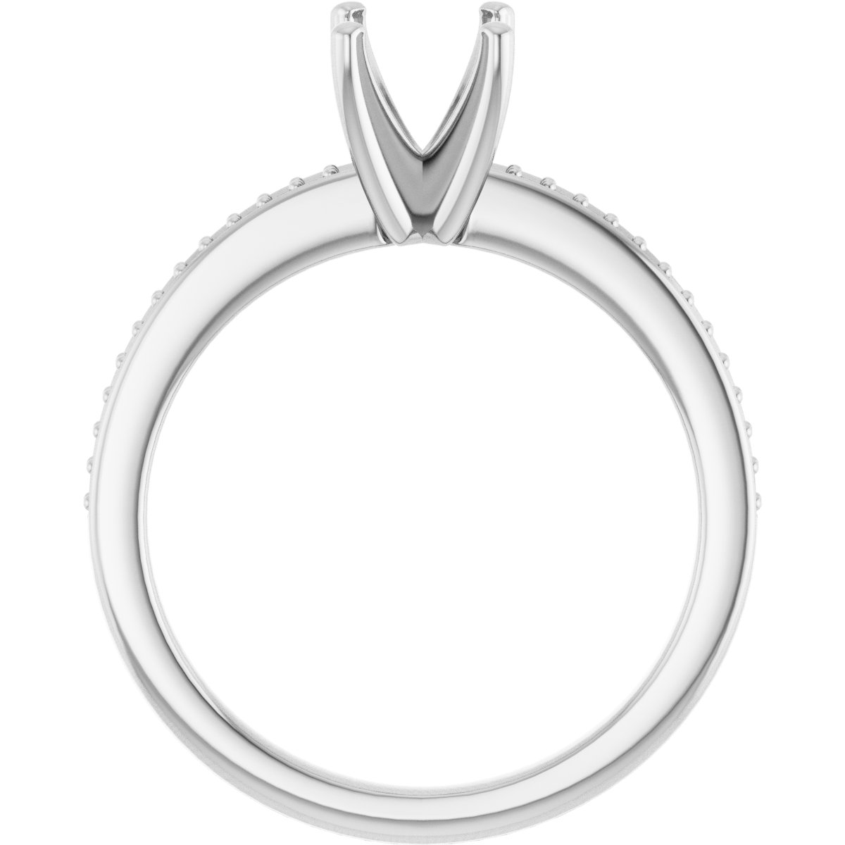 Platinum 4.5 mm Square Engagement Ring Mounting