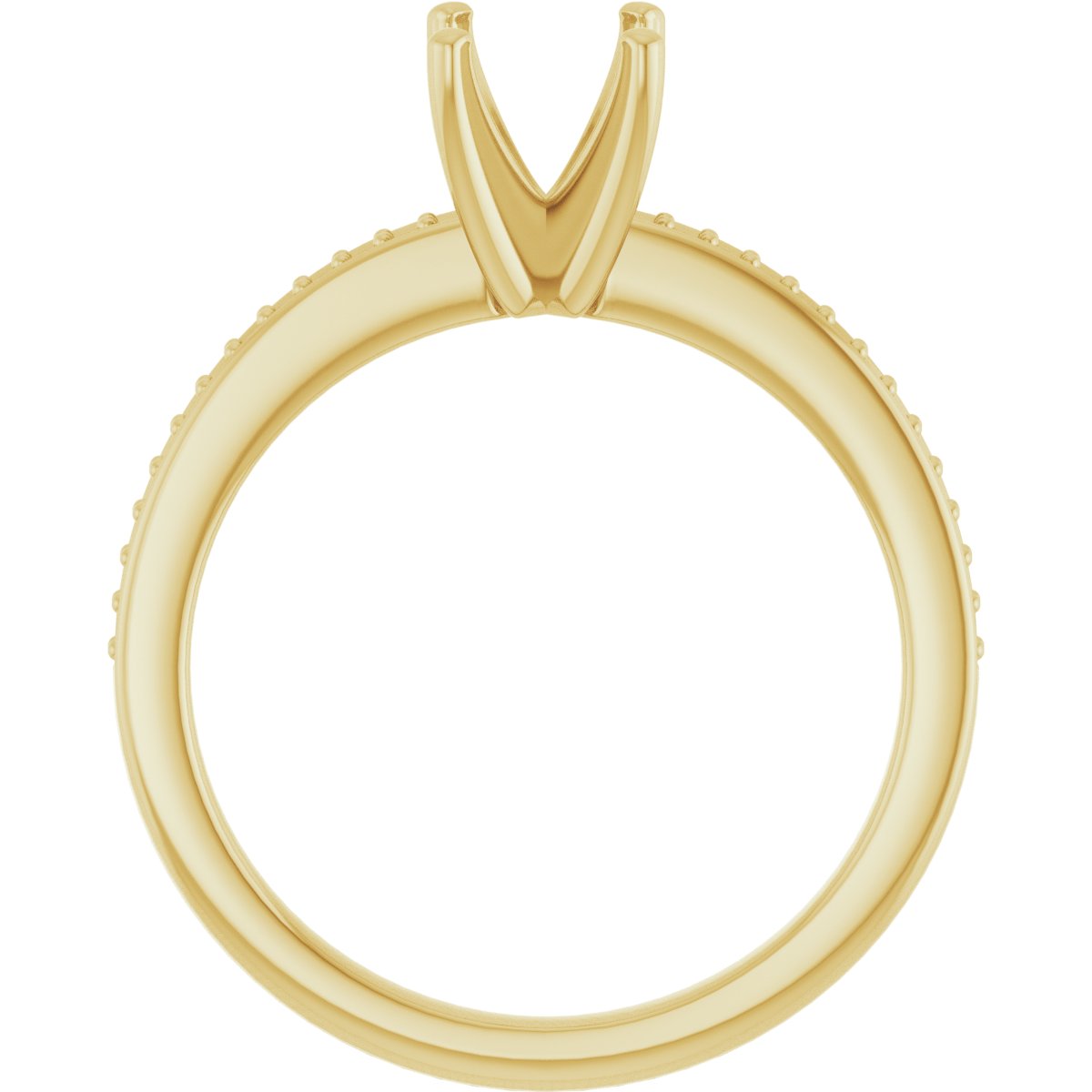 14K Yellow Gold 4.5 mm Square Engagement Ring Mounting