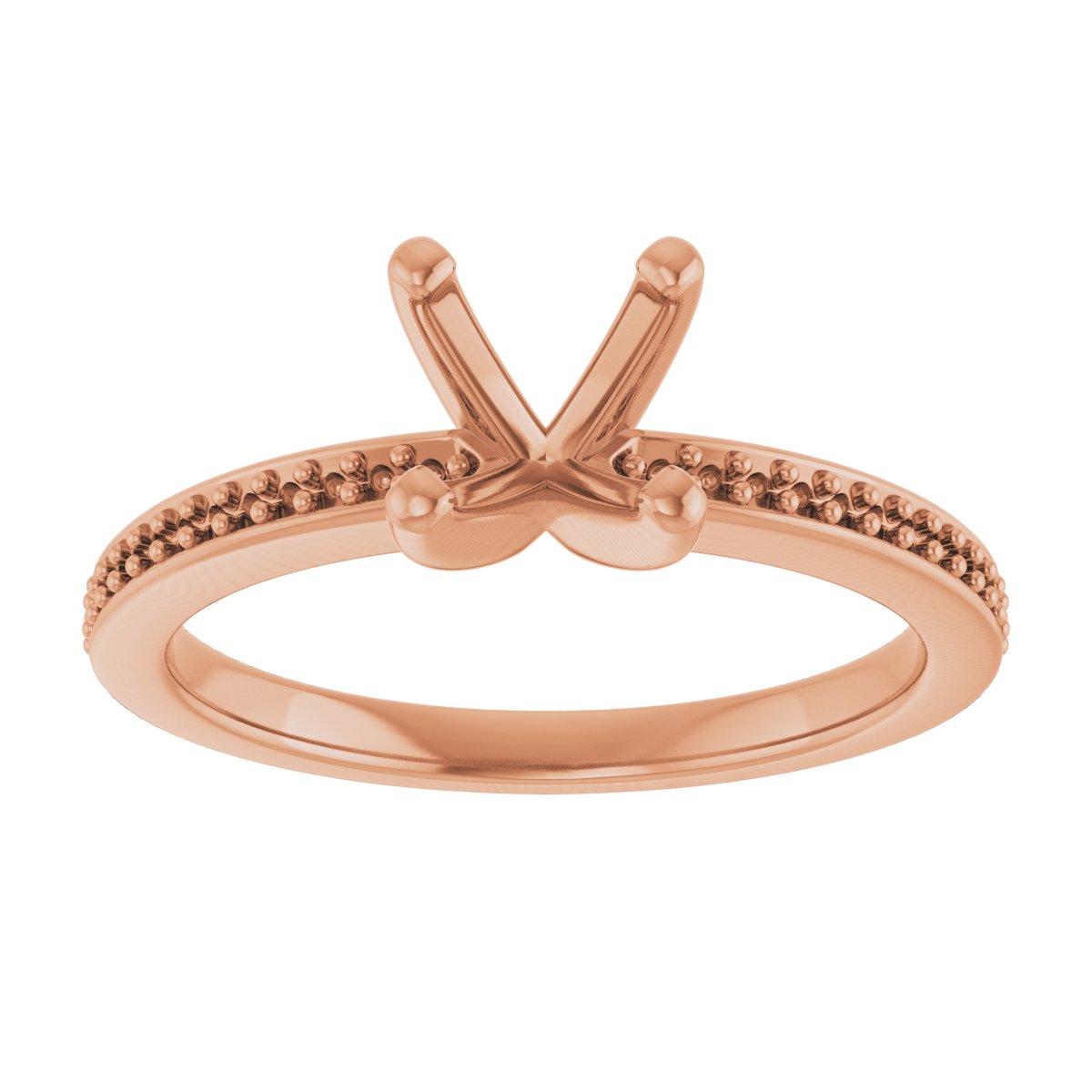 14K Rose Gold 6.5 mm Round Engagement Ring Mounting