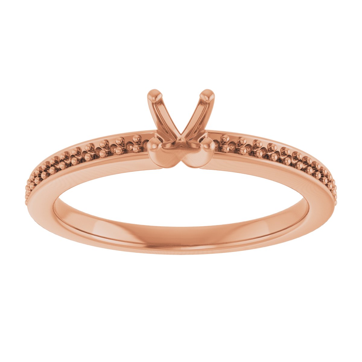 14K Rose Gold 3 mm Square Engagement Ring Mounting