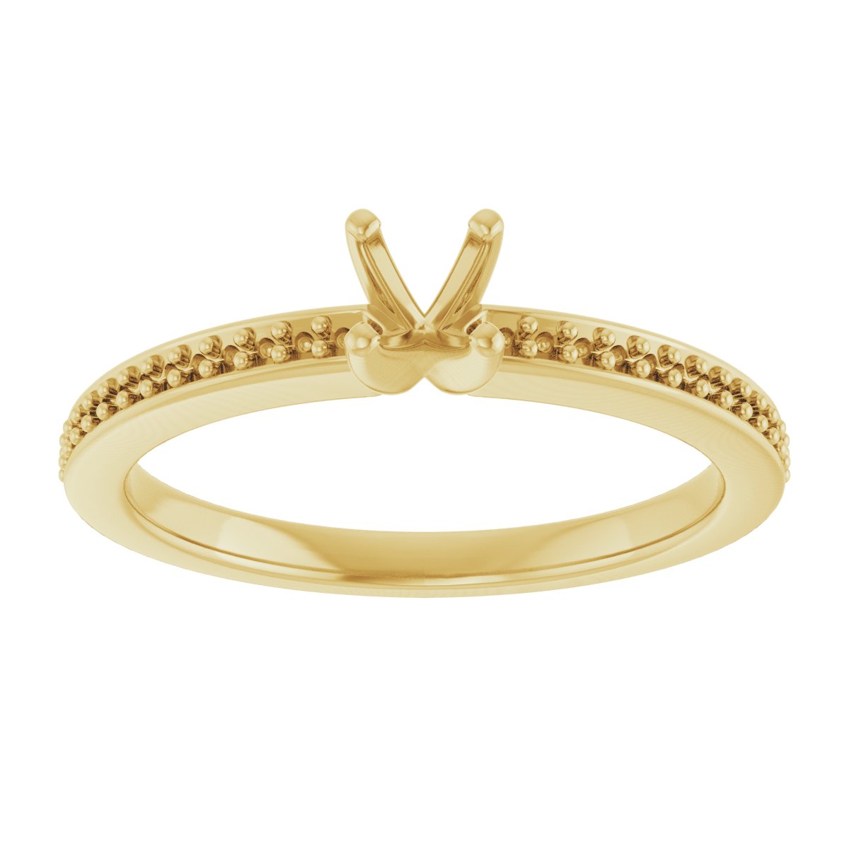14K Yellow Gold 3 mm Square Engagement Ring Mounting